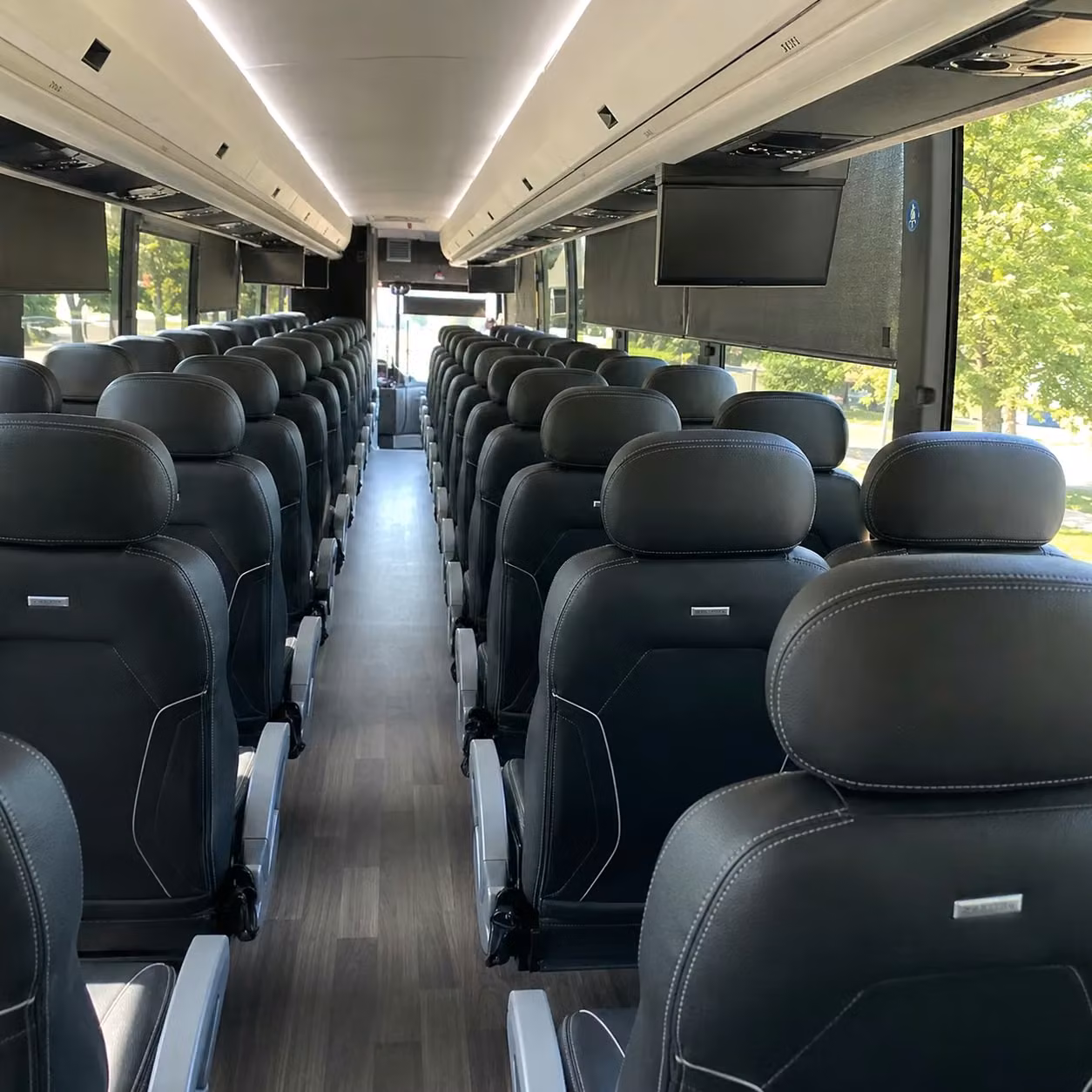 reading charter bus interior